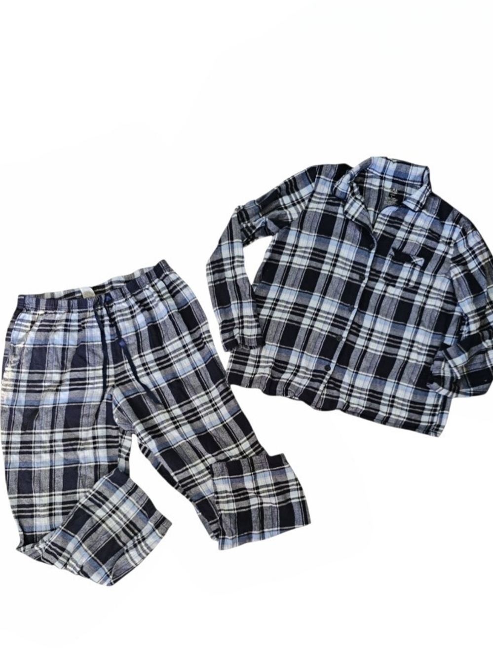 Croft & Barrow Plaid Flannel Pajama Set - Long Sleeve Top & Pants Size Large